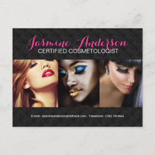 Vollständig anpassbare Makeup Artist Comp Card Postkarte