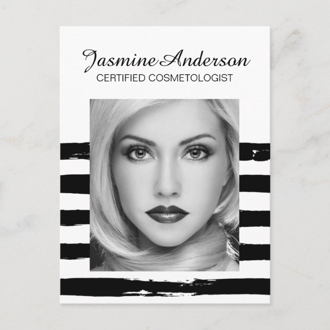 Vollständig anpassbare Makeup Artist Comp Card Postkarte (Vorderseite)