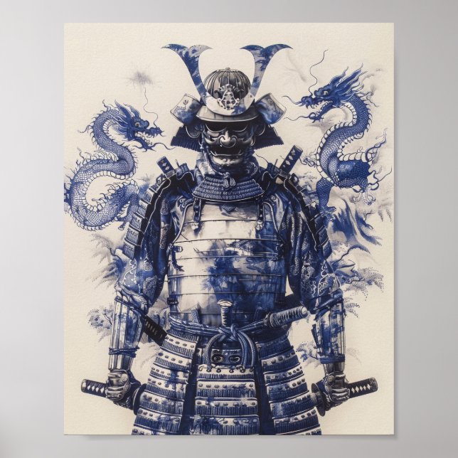 Vollständig Armored Samurai Warrior Stehend Poster (Vorne)