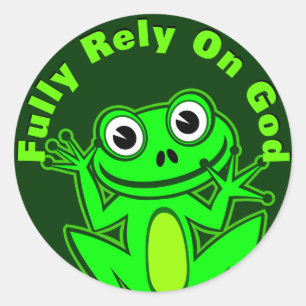 Vollständig auf der "God Froggy Sticker" Runder Aufkleber