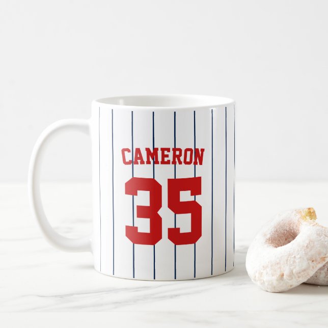 Vollständig bearbeitbare Farben Baseball Jersey St Kaffeetasse (Mit Donut)