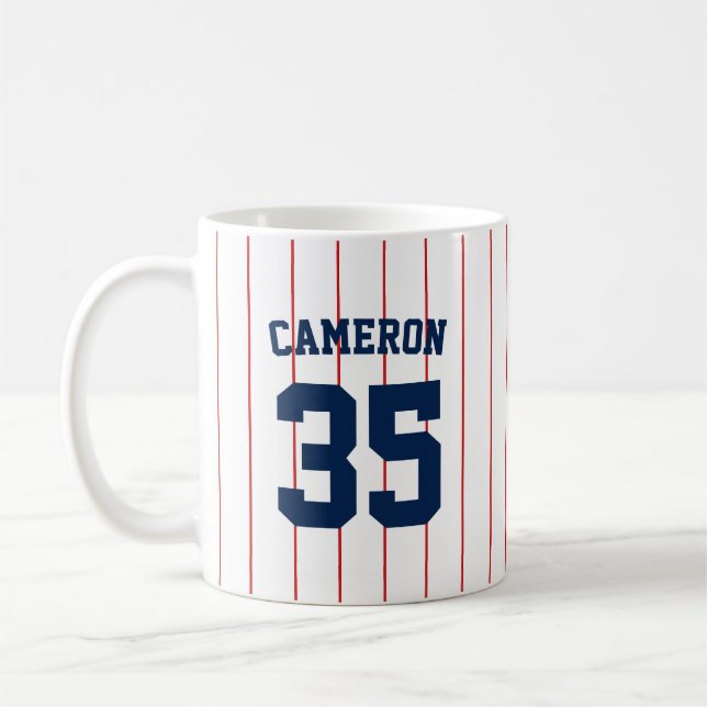 Vollständig bearbeitbare Farben Baseball Jersey St Kaffeetasse (Links)