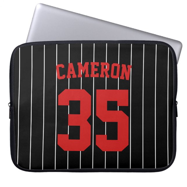Vollständig bearbeitbare Farben Baseball Jersey St Laptopschutzhülle (Vorderseite)