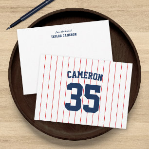 Vollständig bearbeitbare Farben Baseball Jersey St Mitteilungskarte