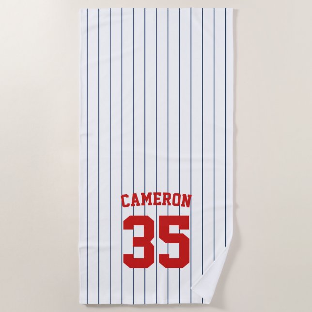 Vollständig bearbeitbare Farben Baseball Jersey St Strandtuch (Vorderseite)