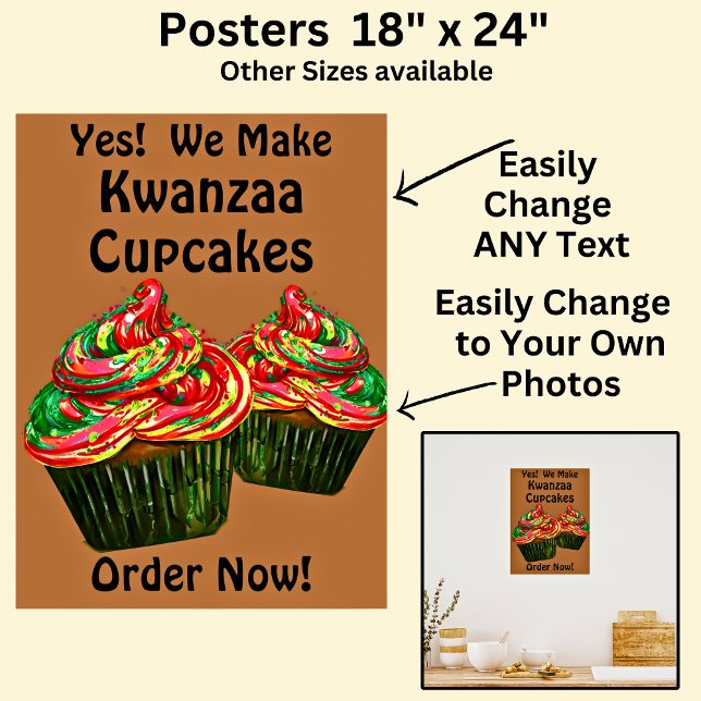 Vollständig bearbeitbare Kwanzaa Cupcakes Poster (Von Creator hochgeladen)