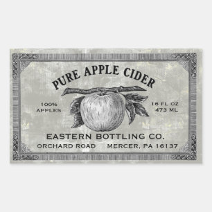 Vollständig bearbeitbares Vintages Apple Cider Lab Rechteckiger Aufkleber