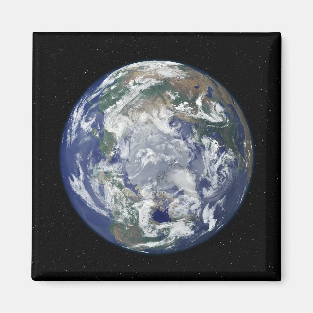 Vollständig beleuchtete Erde, zentriert auf dem No Magnet (Vorne)