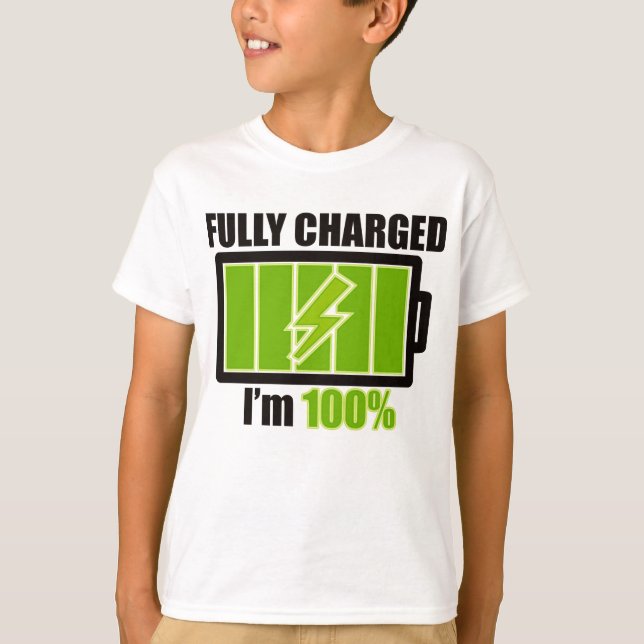 VOLLSTÄNDIG_CHARGED_BATTERY T-Shirt (Vorderseite)