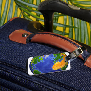 Vollständig die Erde mit topographischen Daten. Gepäckanhänger