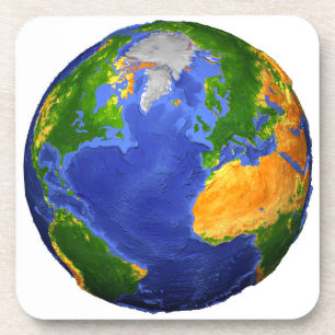 Vollständig die Erde mit topographischen Daten. Getränkeuntersetzer