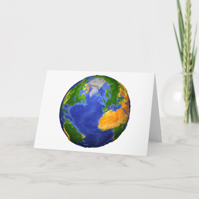 Vollständig die Erde mit topographischen Daten. Karte (Vorderseite)