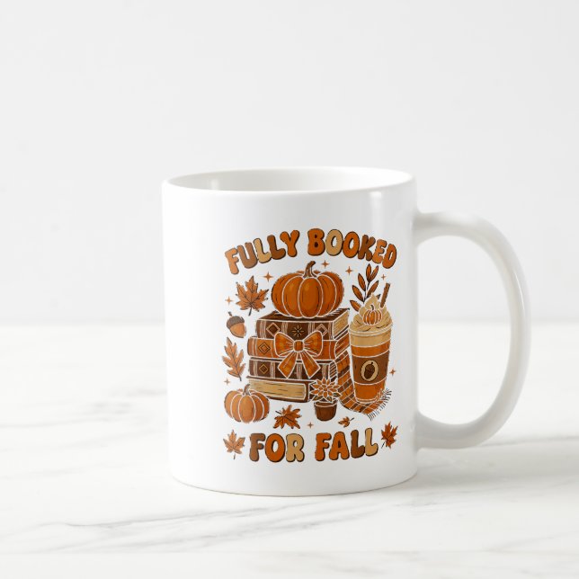 Vollständig gebucht für Fall Pumpkin Bücher Kaffee Kaffeetasse (Rechts)