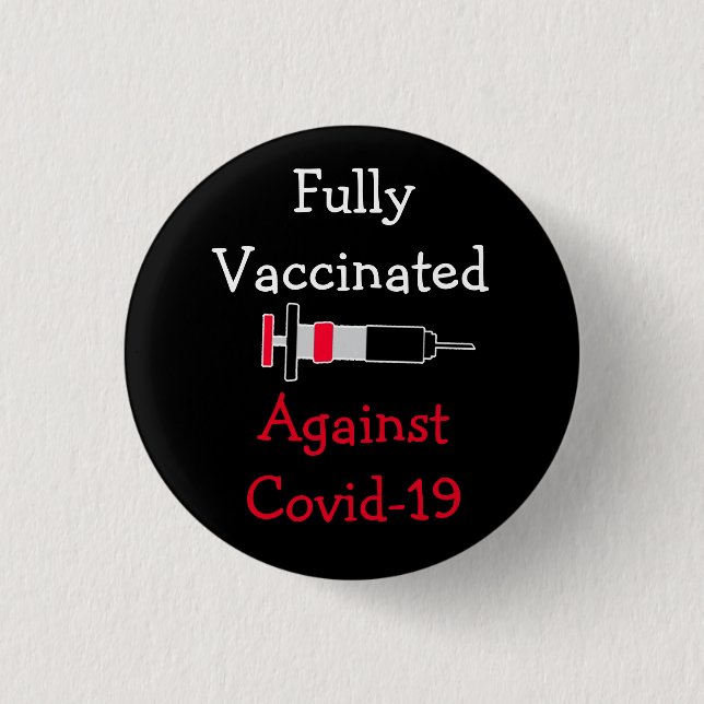 Vollständig gegen Covid-19 geimpft Button (Vorderseite)