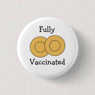 Vollständig gegen Covid-19 geimpft Knopf Button