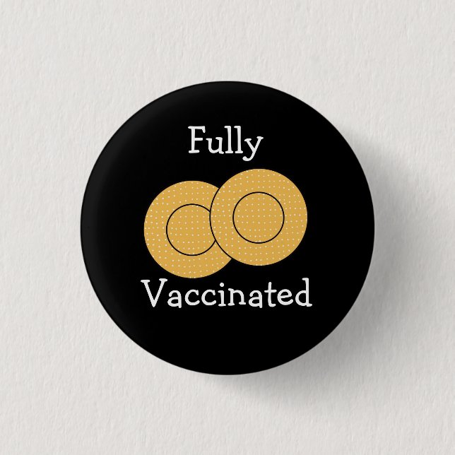 Vollständig gegen Covid 19 geimpft Knopf Button (Vorderseite)