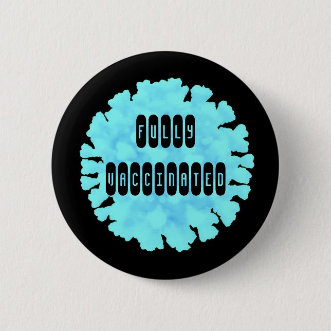 Vollständig gegen Covid 19-Taste geimpft Button (Vorderseite)