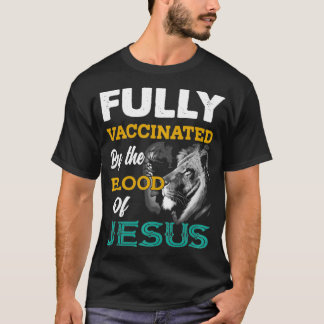 Vollständig geimpft durch das Blut Jesu Löwe Pullo T-Shirt