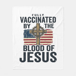 Vollständig geimpft durch das Blut Jesu Patriotisc Fleecedecke