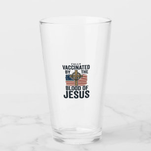 Vollständig geimpft durch das Blut Jesu Patriotisc Glas