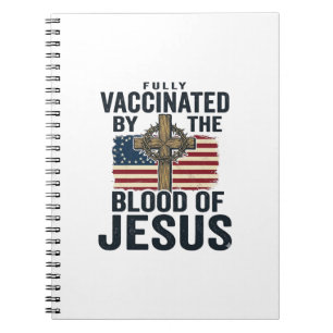 Vollständig geimpft durch das Blut Jesu Patriotisc Notizblock