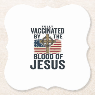Vollständig geimpft durch das Blut Jesu Patriotisc Untersetzer