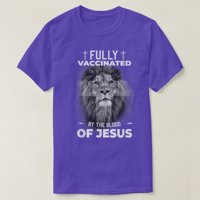 Vollständig geimpft durch das Blut von Jesus Funny T-Shirt (Design vorne)
