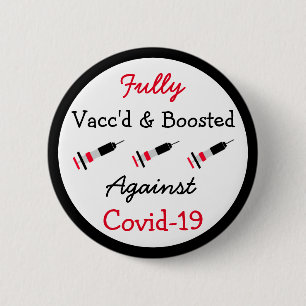 Vollständig geimpft und gegen Covid stimuliert - 1 Button