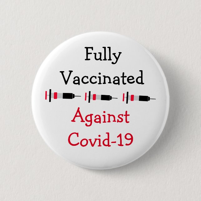 Vollständig geimpft und gegen Covid stimuliert - 1 Button (Vorderseite)