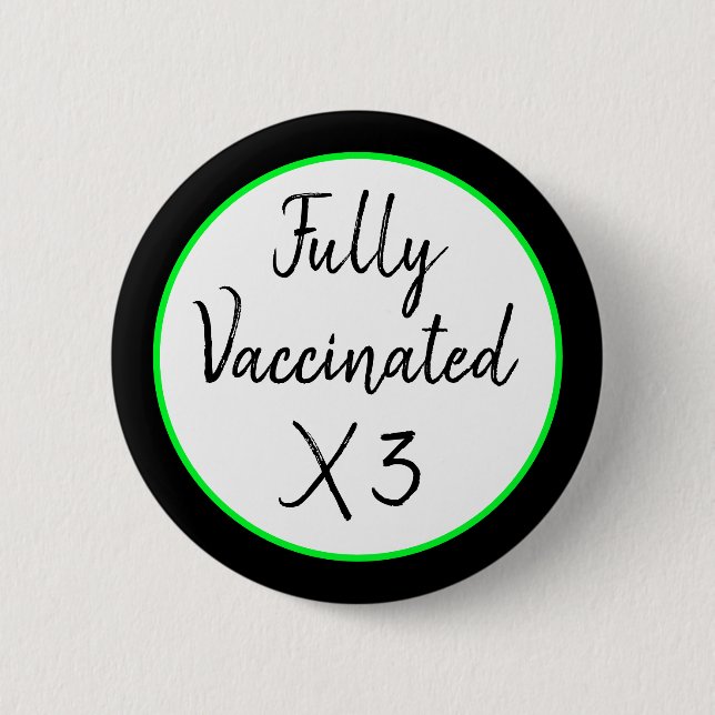 Vollständig geimpft X Drei Button (Vorderseite)