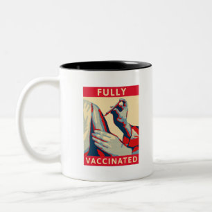 vollständig geimpft zweifarbige tasse