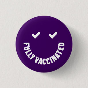 Vollständig geimpfter Smiley Button
