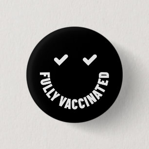 Vollständig geimpfter Smiley Button