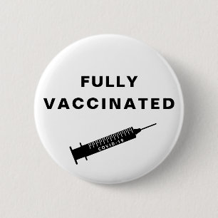 Vollständig geimpftes Covid-19 Button