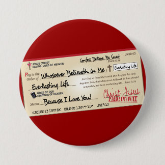 Vollständig gezahlt gerettet durch Jesus-Karo Button