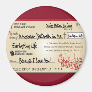 Vollständig gezahlt gerettet durch Jesus-Karo Magnet