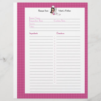 Vollständig Illustrierte Rezept-Seite für Binder-B