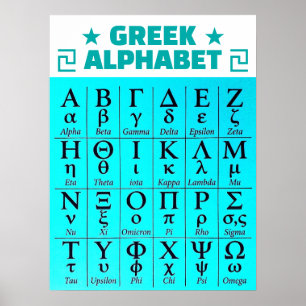 Vollständige altgriechische Alphabet-Buchstaben Na Poster