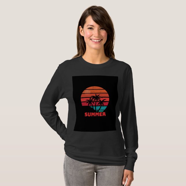 vollständige Ärmel Sommerdesign T-Shirt (Vorne ganz)