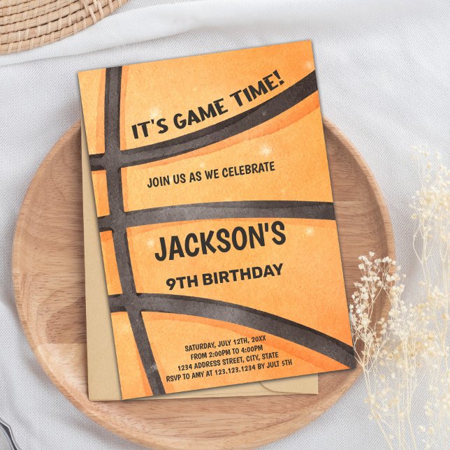 Vollständige Basketball Einladung zum Geburtstag (Full Basketball Birthday Invitations)