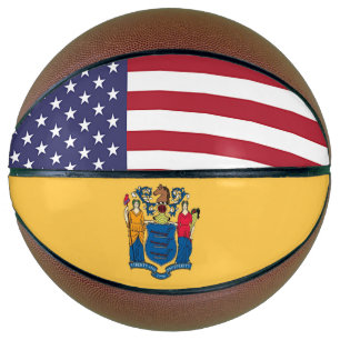 Vollständige Basketball mit Flag New Jersey USA