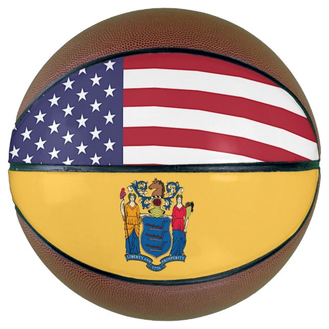 Vollständige Basketball mit Flag New Jersey USA (Vorderseite)