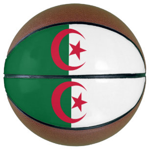Vollständige Basketball mit Flagge Algeriens