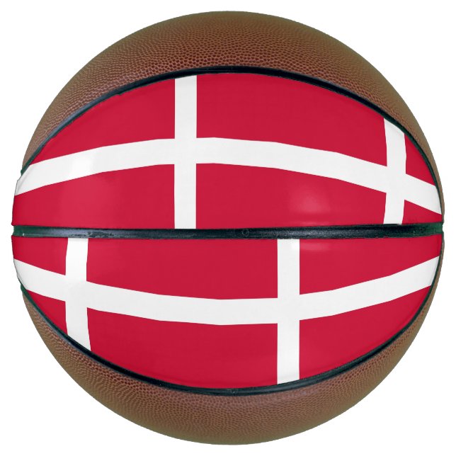 Vollständige Basketball mit Flagge Dänemarks (Vorderseite)