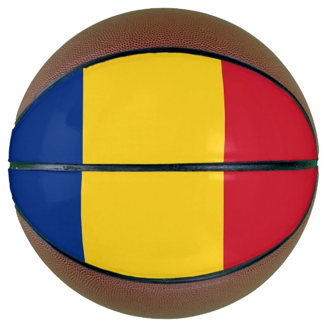 Vollständige Basketball mit Flagge Rumäniens (Vorderseite)