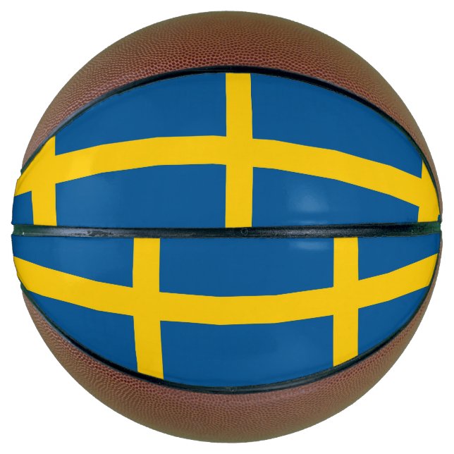 Vollständige Basketball mit Flagge Schwedens (Vorderseite)