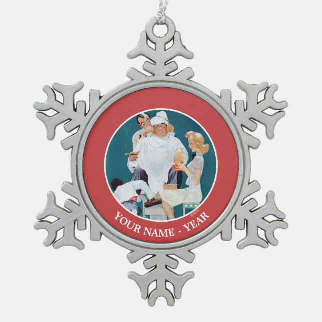 Vollständige Behandlung Schneeflocken Zinn-Ornament (Vorderseite)