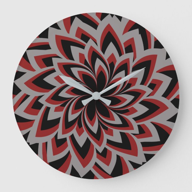 VOLLSTÄNDIGE BLUME GROßE WANDUHR (Vorderseite)