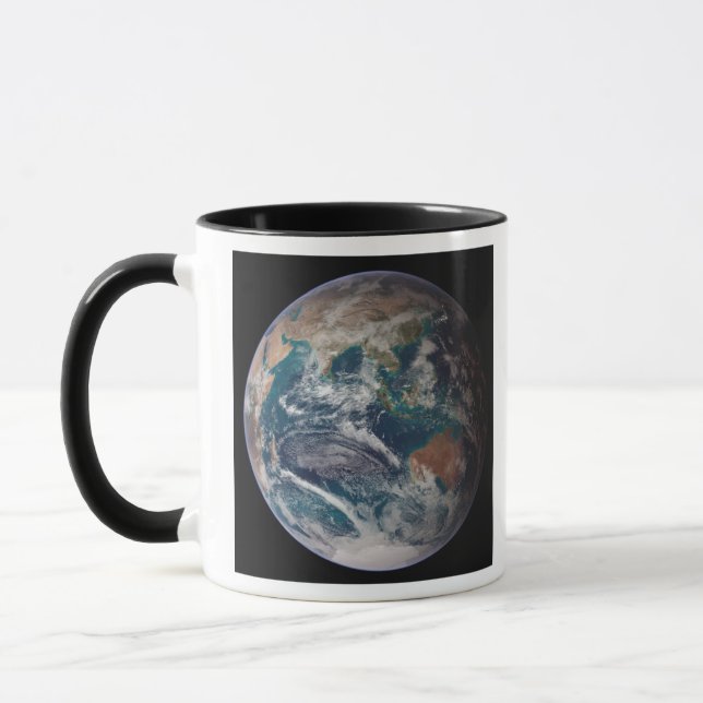 Vollständige Darstellung der Erde mit globalen Dat Tasse (Links)