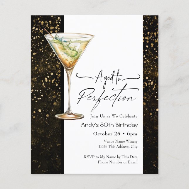 Vollständige Einladung zum 80. Geburtstag (Vorderseite)